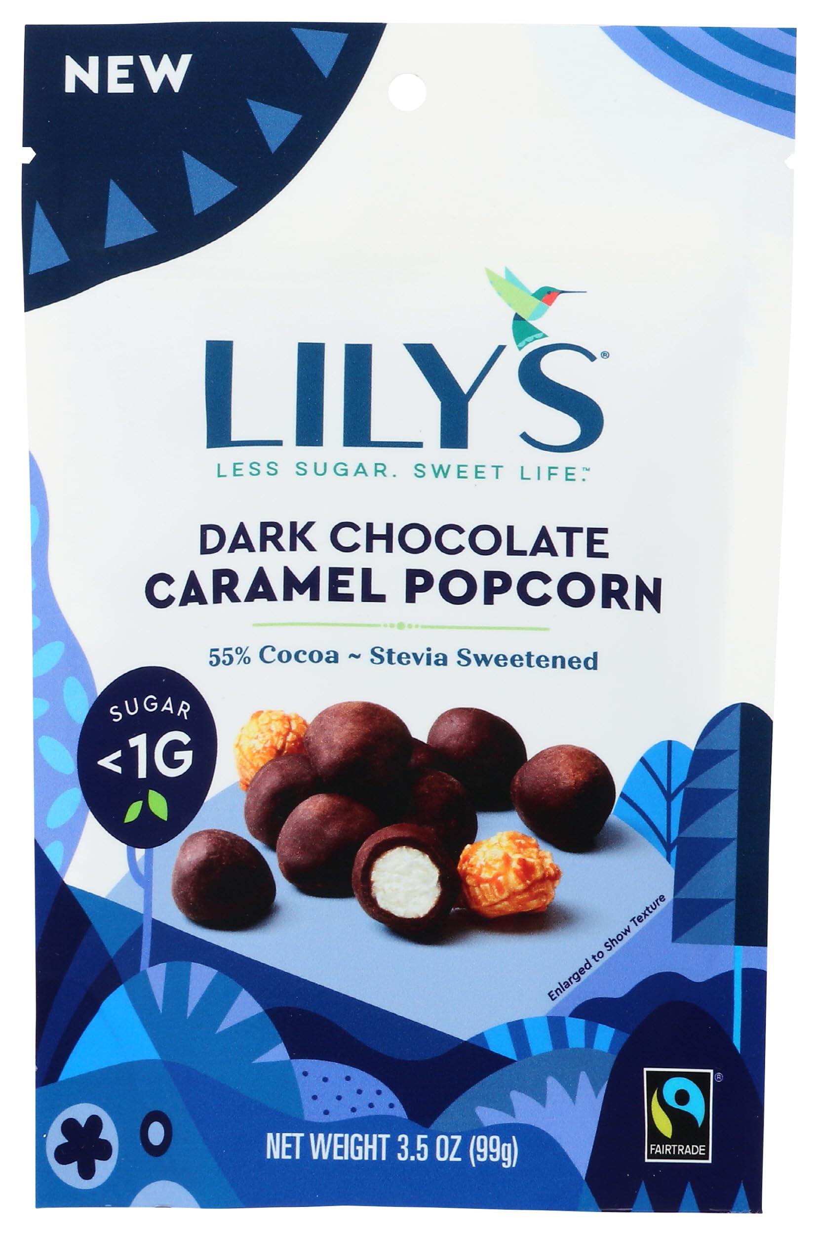 Lily's Chocolate Dark Chocolate Caramel Popcorn, 3.5 OZ