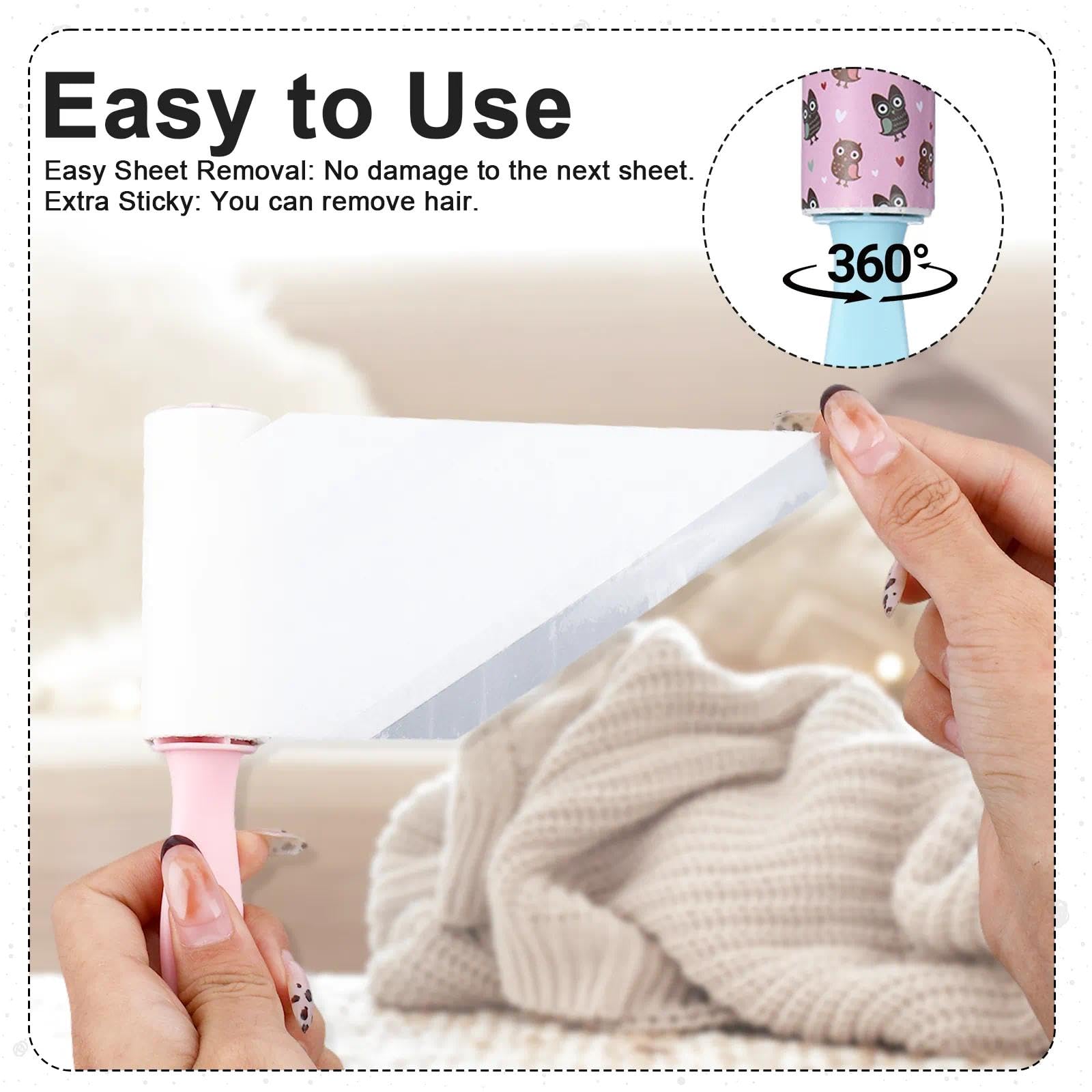 36 PCS Mini Lint Roller 1080 Sheets Rollers for Pet Hair Extra Sticky Travel Size Pet Hair Remover Compact Lint Roller for Clothes Portable Sticky