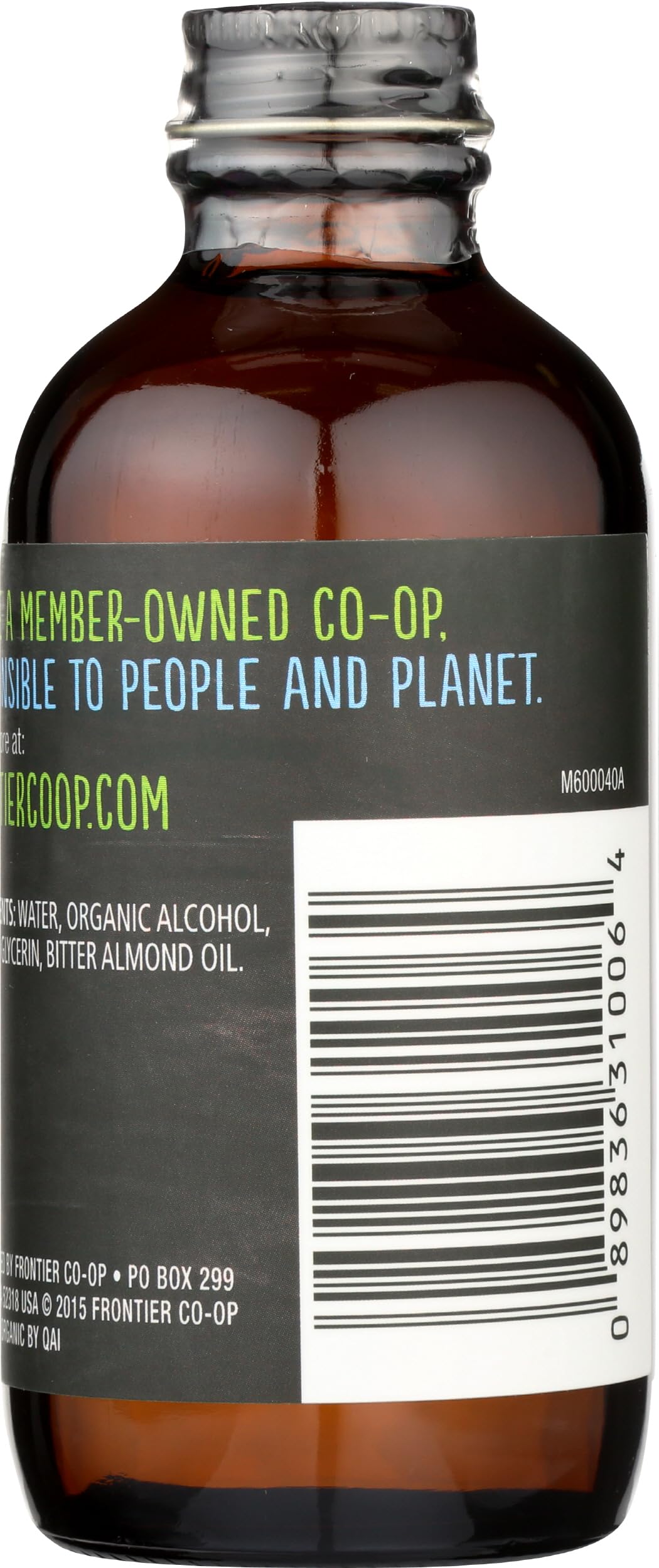 Frontier Co-op Organic Almond Extract, 4 Ounce Glass Jar, Warm Sugar-free Vegan Flavor for Desserts, Coffee and Smoothies