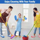 10Pcs Mop Slippers for Floor Cleaning Washable Shoes Cover Soft Microfiber Dust Mops Mop Socks Reusable for Women Men Kids Foot Dust Hair Cleaners