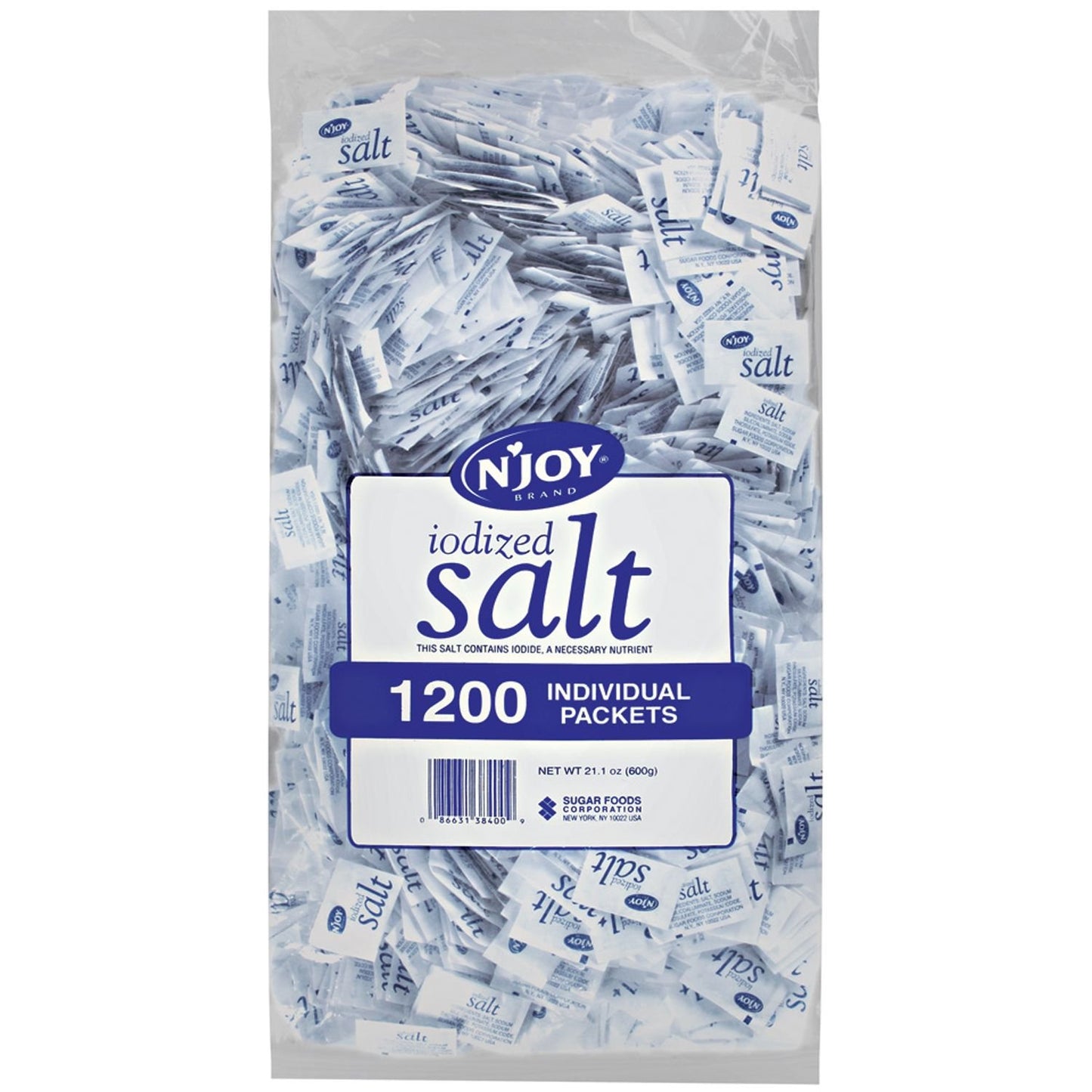 N'Joy Iodized Salt (.5 g., 1,200 Count) (7 Pack)