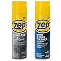 Zep Stainless Steel Cleaner Polish 14 oz (1 unit) & Oven Grill Cleaner 19 oz (1 unit) ECBD004 - Kitchen Cleaning Made Easy for Appliances, Grills