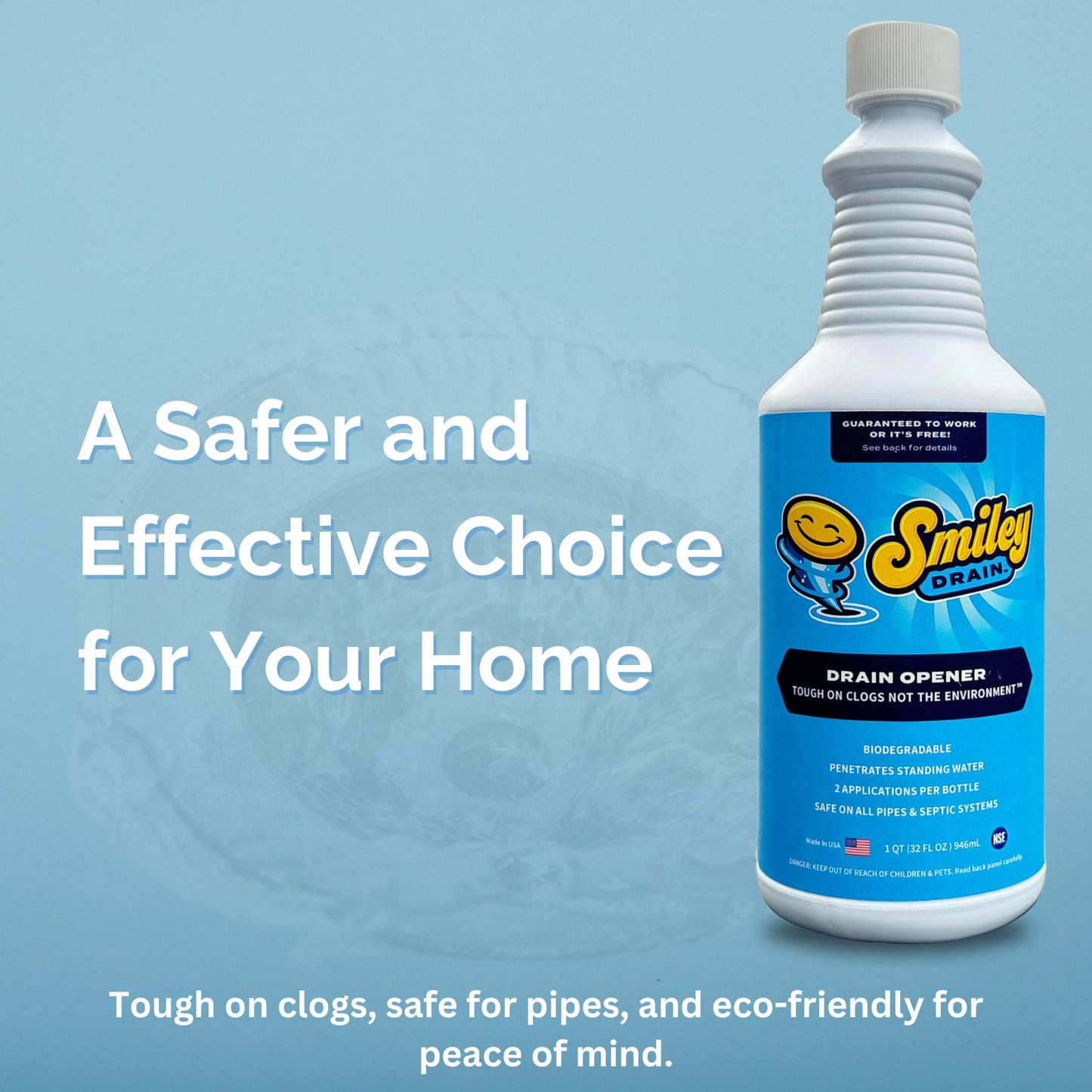 Ultra Concentrated & Super Fast Drain Opener | Safe, Made By Licensed Plumber | Clears Clogs in 10 Minutes | Odorless, Biodegradable, and Eco-Friendly
