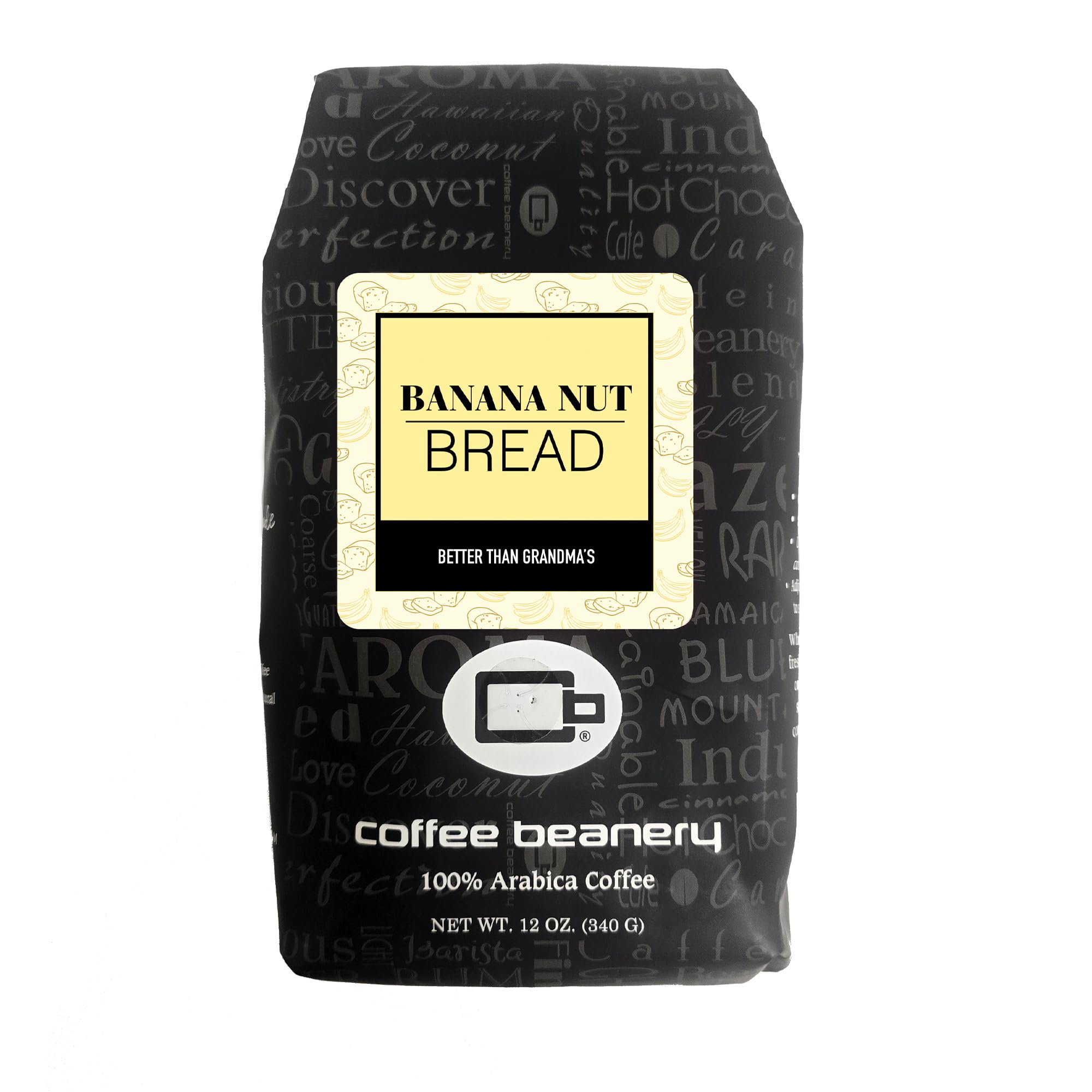 Banana Nut Bread Flavored Coffee, Specialty Arabica Coffee, Medium Roast, 12 ounce, Whole Bean