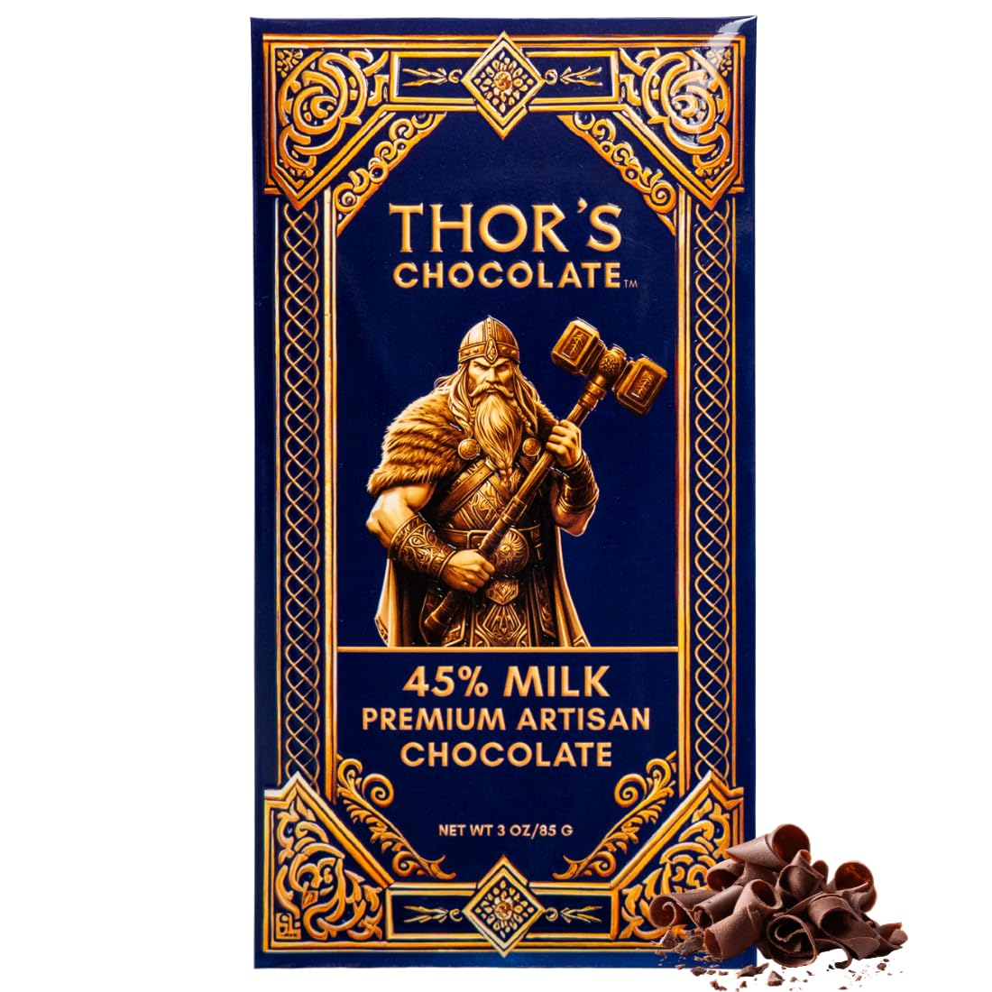 Thor's Chocolate Artisan Milk Chocolate Bars 45% Cacao (3 Pack) | 3 x 3 oz Bean to Bar, Small Batch, Ethically Sourced, Clean Ingredients, Handcrafted