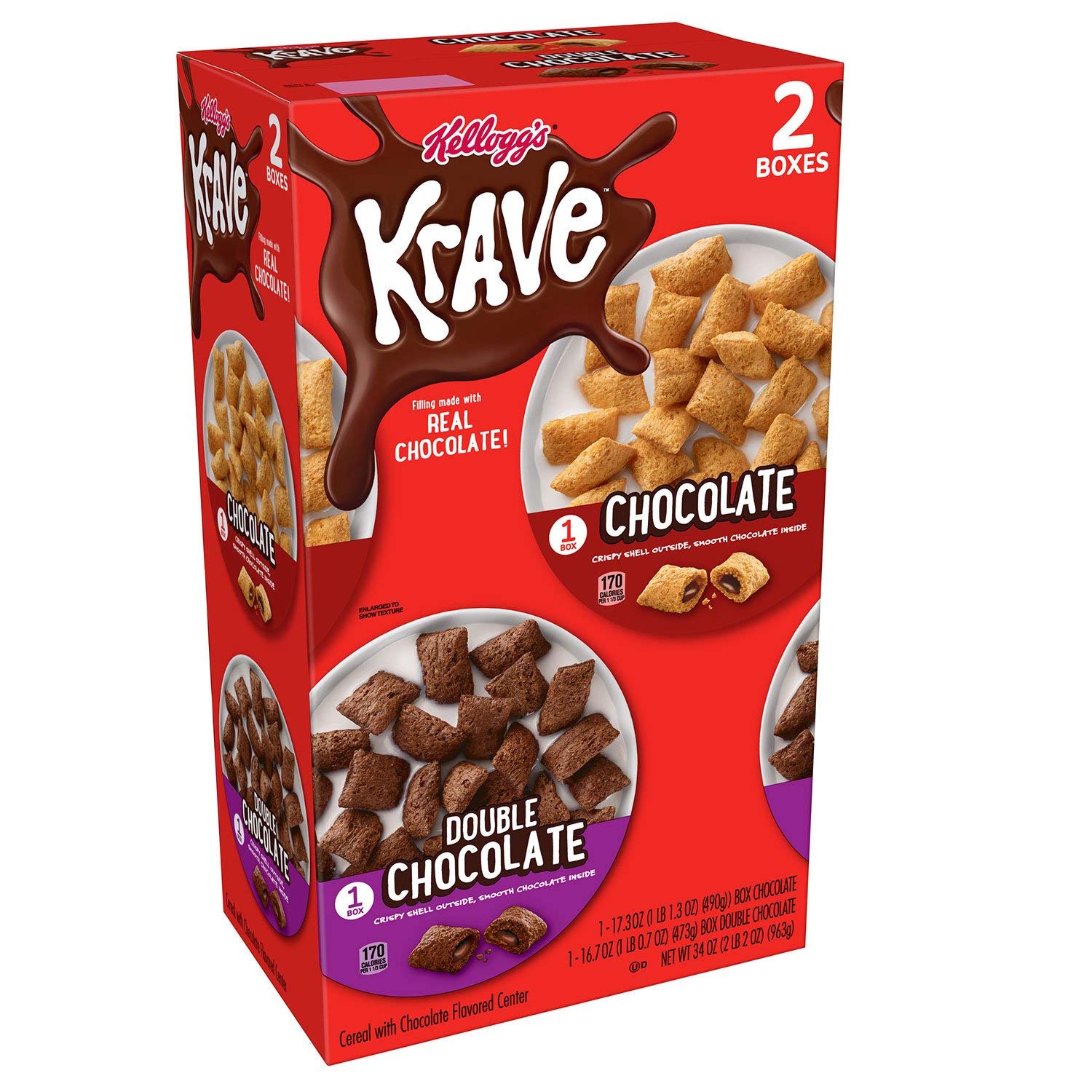 Krave Dual Pack Cereal With Chocolate Flavored Center 34 Oz, 34 oz