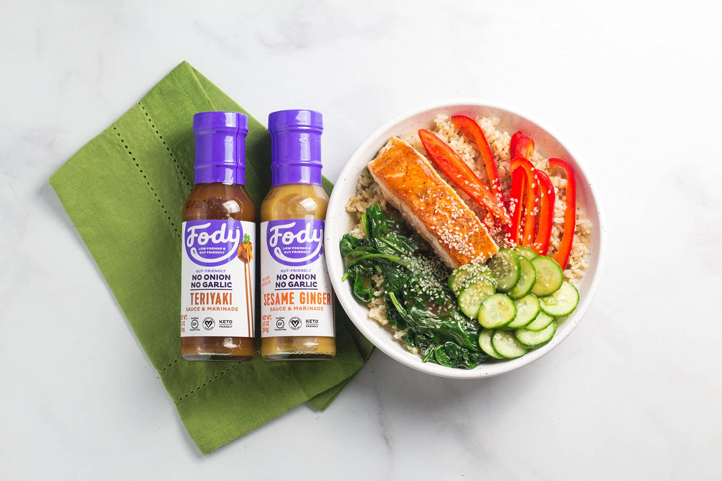 Fody Teriyaki Sauce Pack | Low FODMAP | No Onion No Garlic | Gluten Free Lactose Free | 4, 8 Ounce (Teriyaki)