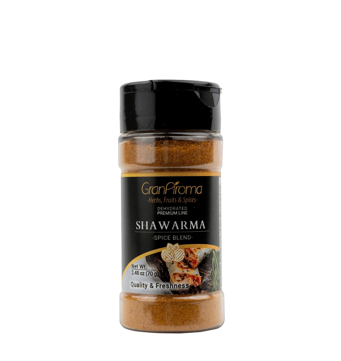 GranAroma Shawarma Spice Blend, Aromatic & Savory, Exotic Flavor, Authentic Middle Eastern Cuisine (2.48 Ounce)