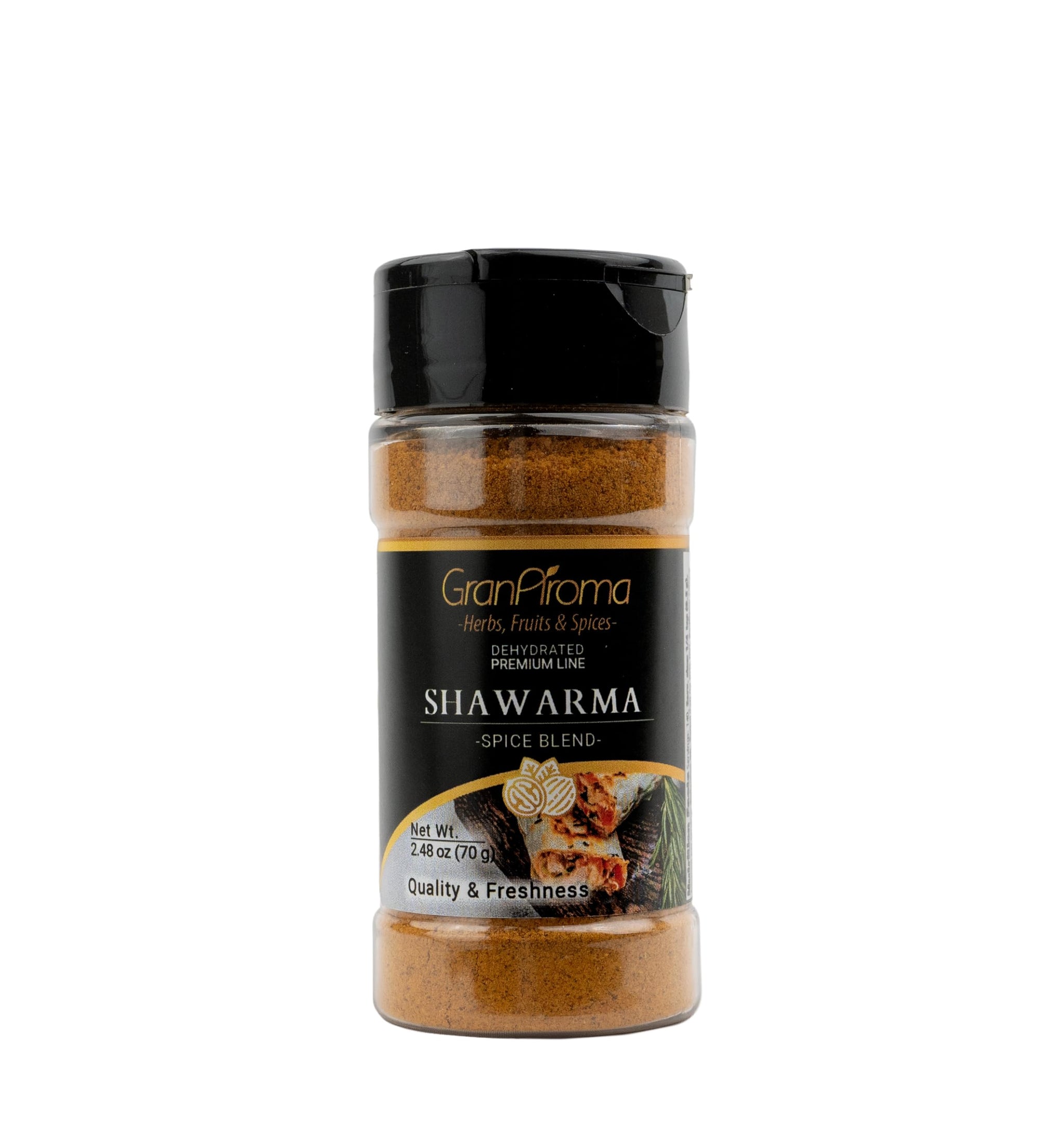 GranAroma Shawarma Spice Blend, Aromatic & Savory, Exotic Flavor, Authentic Middle Eastern Cuisine (2.48 Ounce)