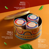 Satya Blends Indian Spice Gift Set Pack of 3 - Tikka Taaza, Pizza Masti & Mango Sutra Seasoning Trio, Vegan, Gluten Free, Low Sodium, No Added Dyes