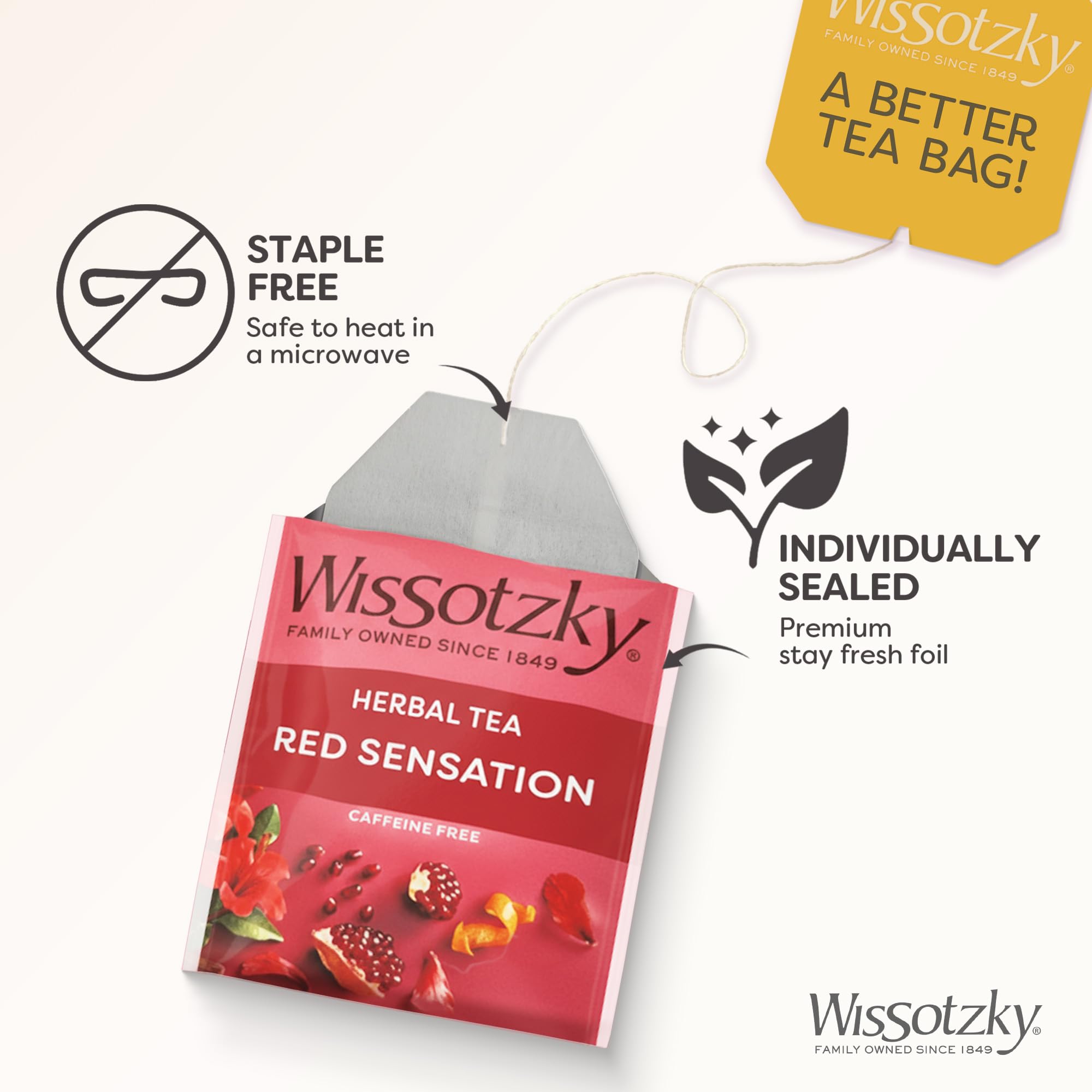 Wissotzky Herbal Tea Gift Set - Variety Pack Sampler (42 Tea Bags) Premium Reusable Gift Box | Caffeine-Free | 6 Exciting Flavors | Individually