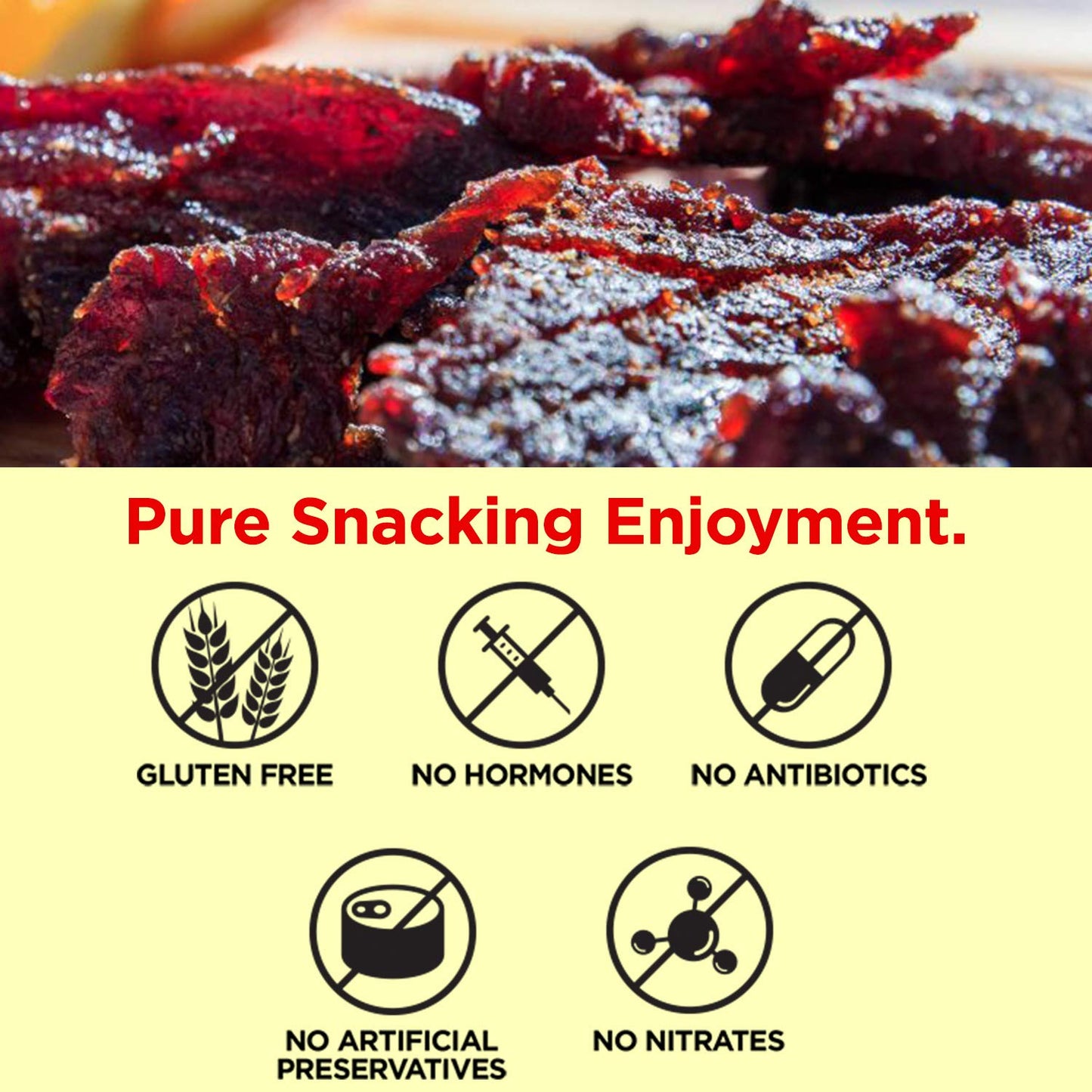 Smokehouse BBQ Grass Fed Beef Jerky - 120 Calorie Snacks, Gourmet, Healthy, Low Carb, High Protein - Keto Friendly & Gluten Free (3 Packs)