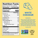 Khloud Protein Popcorn - White Cheddar - 7g Protein Snacks for Adults & Kids - Flavored Popcorn Made with Real Ingredients & Milk Protein Isolate