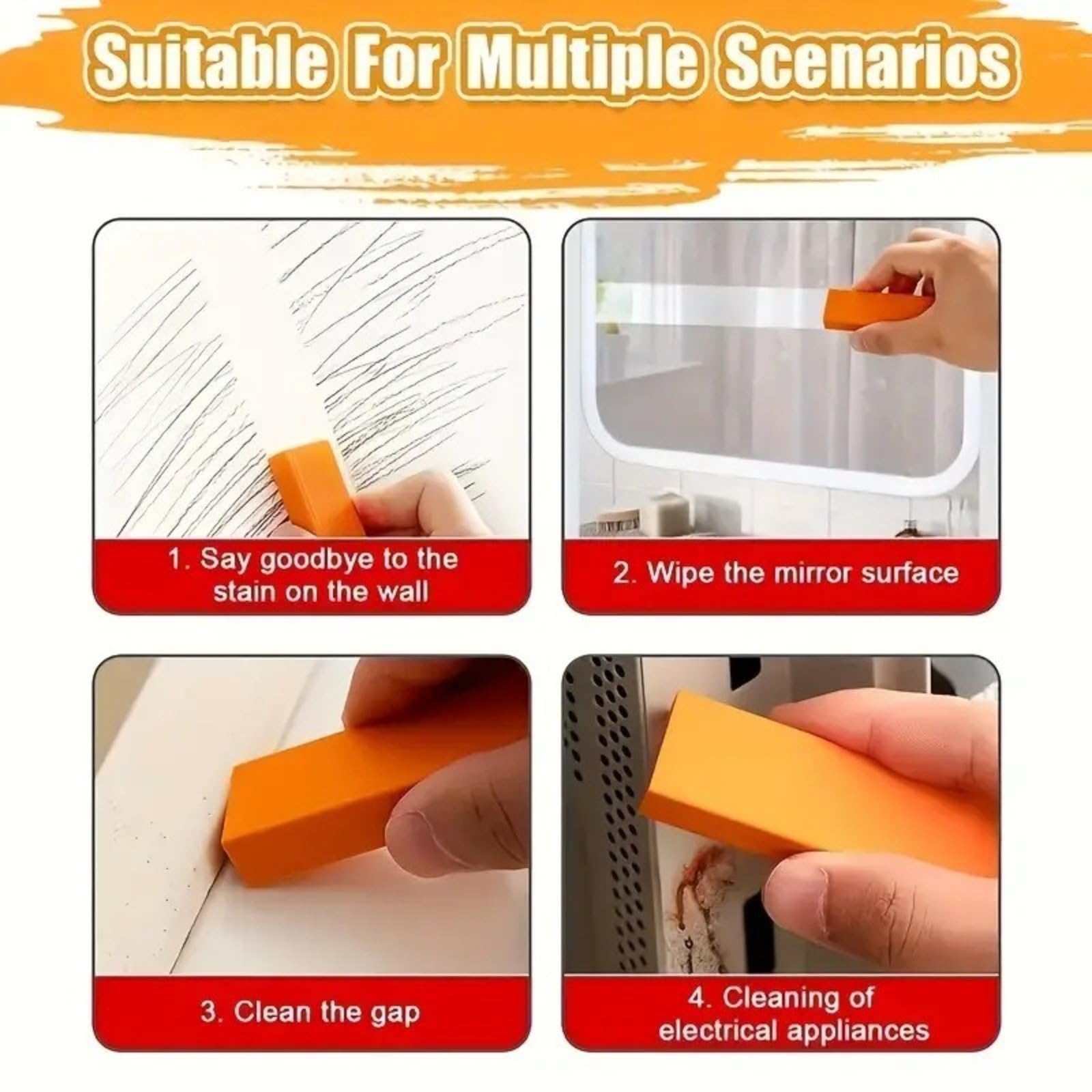 CLIATQIVD 2-piece set Stainless Steel Cleaning Eraser Kitchen Cleaner for Limescale Rust Water Stain Remover Multi-Purpose Scrubber for Cookware Sink