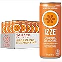 IZZE Sparkling Water Juice Beverage Blend, Clementine, No Sugar Added, 8.4 FL OZ, 24 Cans