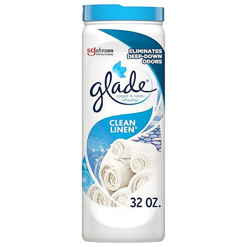 Glade Carpet and Room Refresher, Deodorizer for Home, Pets, and Smoke, Clean Linen, 32 Oz