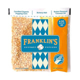 Franklin’s Gourmet Popcorn All-In-One Pre-Measured Packs - 4oz. Pack of 10 - Butter Flavored Coconut Oil + Butter Salt Popcorn Seasoning + Organic