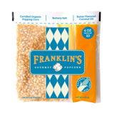 Franklin’s Gourmet Popcorn All-In-One Pre-Measured Packs - 4oz. Pack of 10 - Butter Flavored Coconut Oil + Butter Salt Popcorn Seasoning + Organic