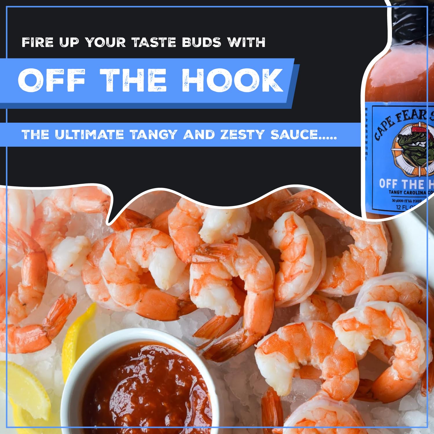 Cape Fear Sauces Off the Hook Cocktail Sauces for Shrimp and Seafood, Classic Cocktail Sauce Perfect for Your Favorite Dishes with Fresh Horseradish