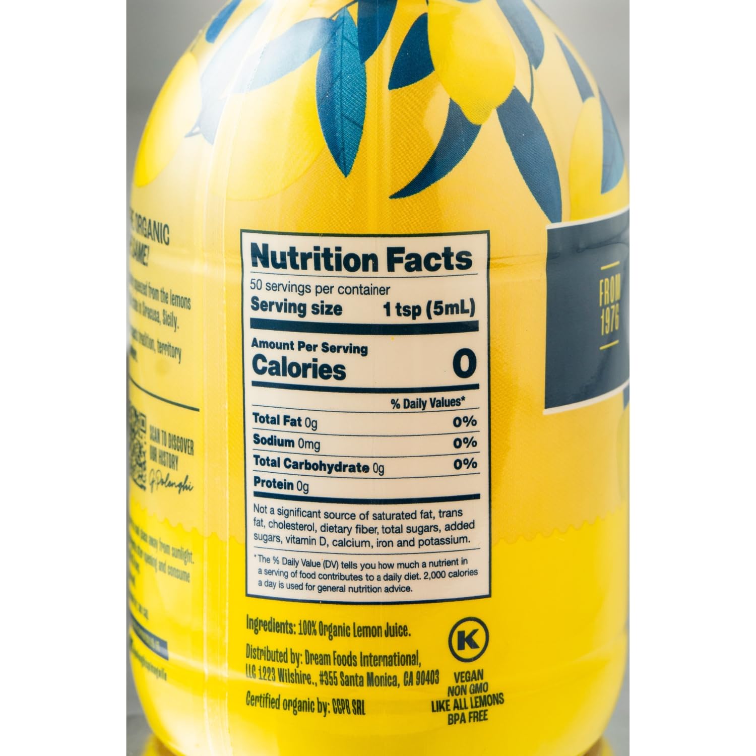 Polenghi Spinagallo Organic Sicilian Lemon Juice - 100% Pure, Hand-Harvested Femminello Siracusano Lemons from Syracuse, Sicily - Ethical