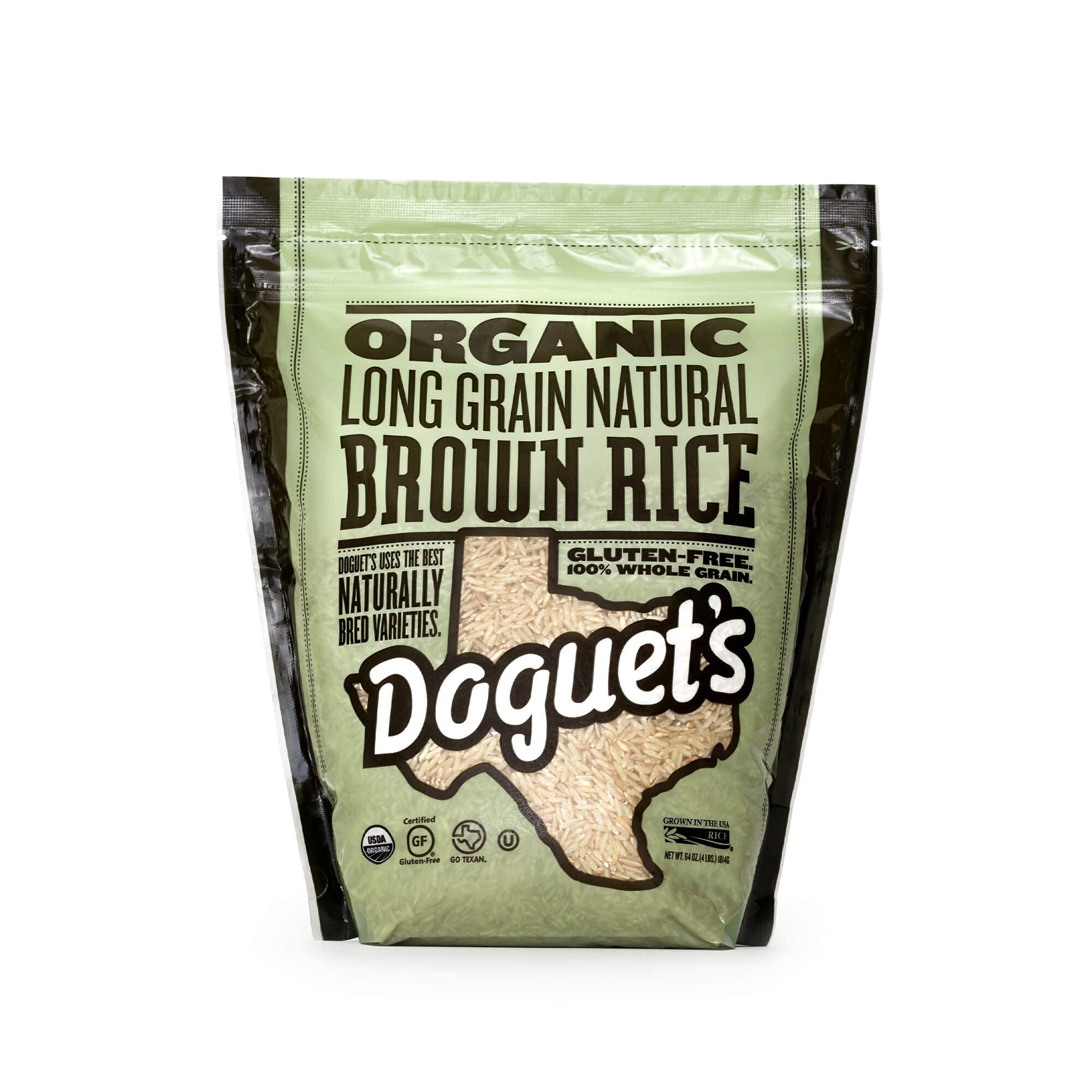 Doguet's Organic Long Grain Brown Rice 4lb (2-pack)
