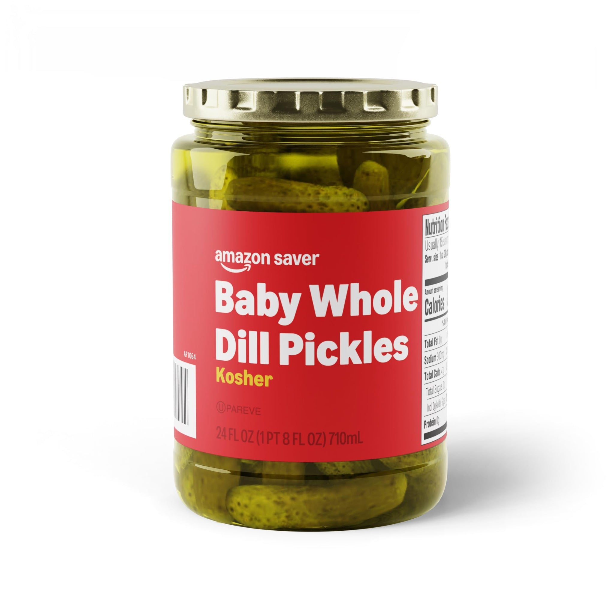 Amazon Saver, Kosher Baby Whole Dill Pickles, 24 Fl Oz
