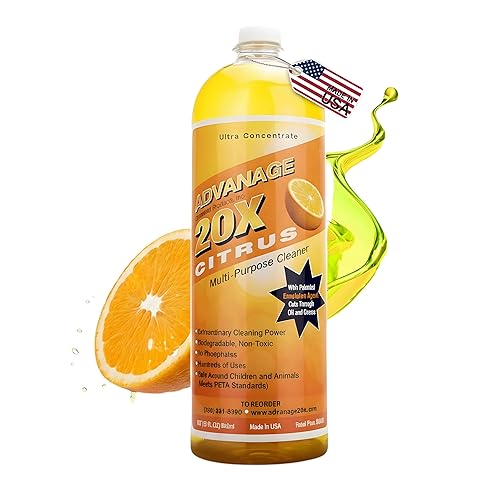 Advanage 20X Household Cleaner Concentrate Refill, 32 oz | Citrus All Purpose Cleaner | Multi Surface Dilute for Floors, Carpets, Glass, Counters