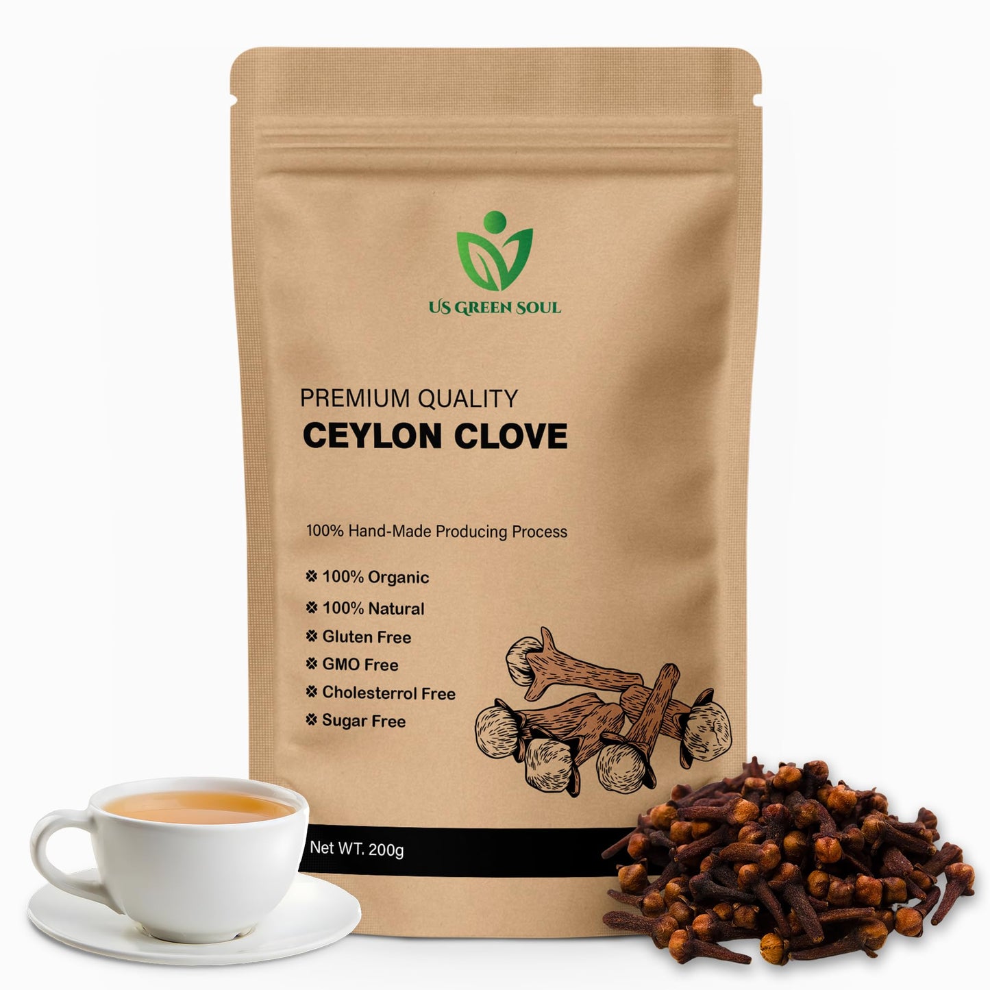 Ceylon Cloves - Whole Dried Clove Spice - Premium Grade Aromatic Cloves for Cooking, Tea & Infusion