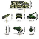 35pcs Camo Cake Cupcake Toppers Camouflage Cake Decorations Army Military Party Supplies with Camo Happy Birthday Cake Topper Army Men Tanks Vehicles