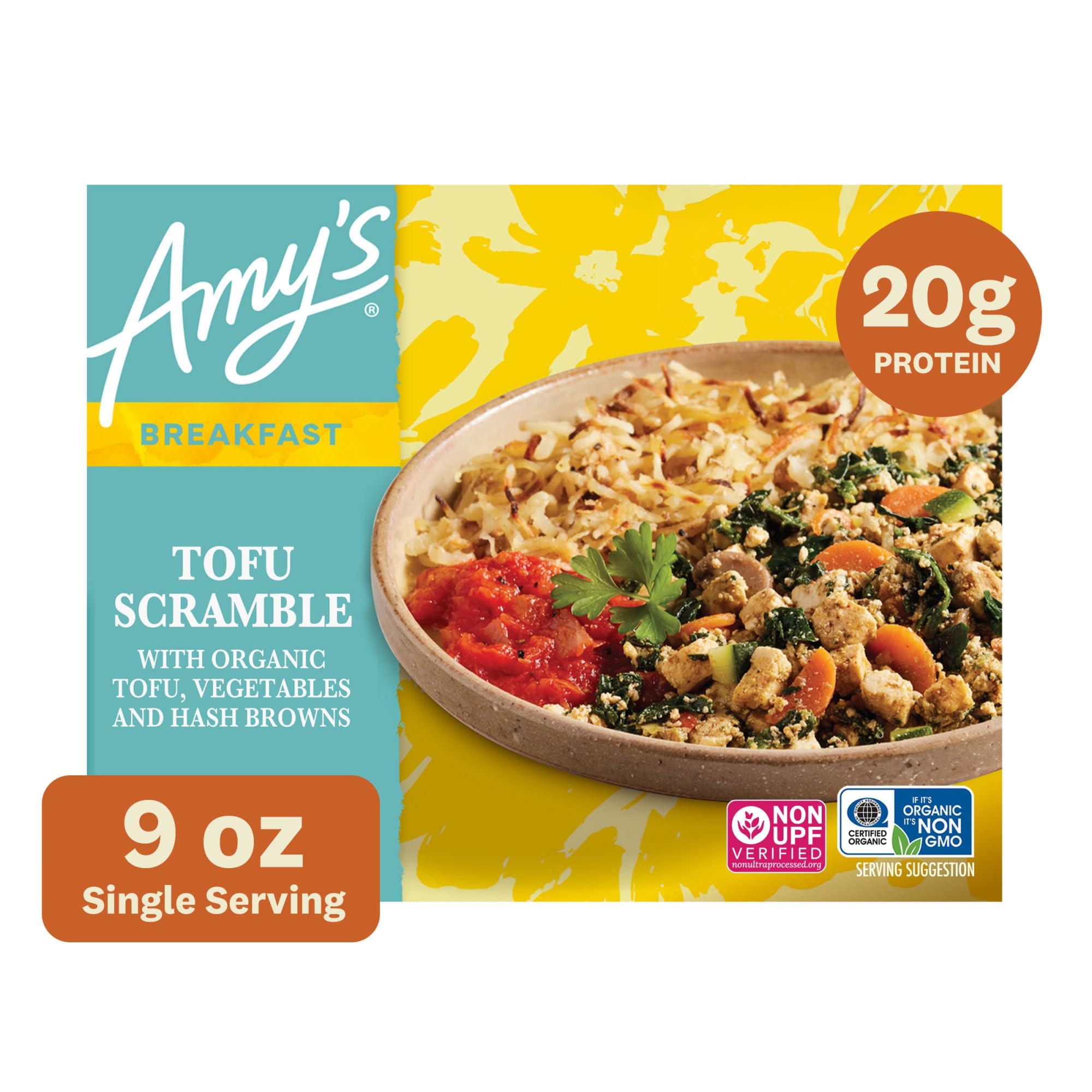 Amy’s Tofu Scramble Plant-Based Microwave Meal, 9 Oz