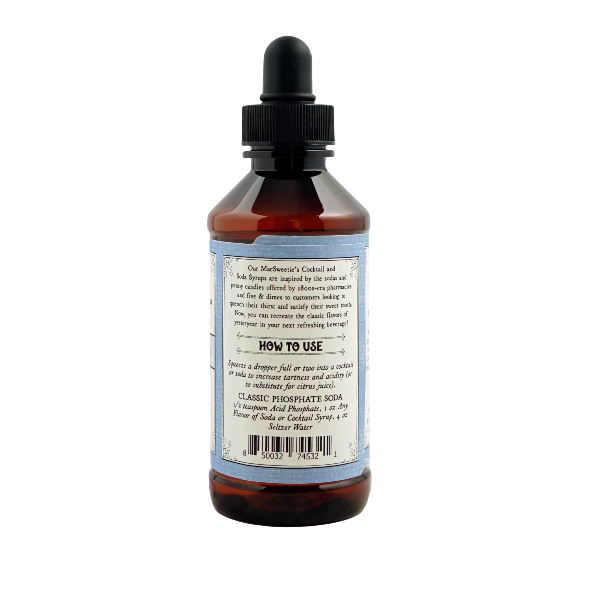MacSweetie's Acid Phosphate for Drinks, Cocktails & Sodas - Small Batch, Artisan Mixer with Natural Minerals - Adds Tangy Tartness to Drinks for a