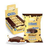 Munch Better PB Blast! Protein Brownies - 15g Protein, Gluten-Free, Low Sugar, Soft Baked Peanut Butter Brownie Bars, 7g Collagen, Clean Ingredients