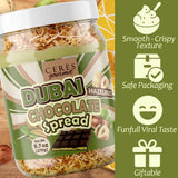 Ceres Gourmet Dubai Chocolate Crunchy Spread with Roasted Hazelnut Pieces, Spoonful Chocolate Snack with Crispy Kataifi and Smooth Pistachio Cream