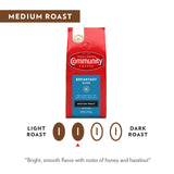 Community Coffee Breakfast Blend Medium Roast Premium Ground 32 Oz Bag, Medium Full Body Smooth Bright Taste, 100% Select Arabica Coffee Beans