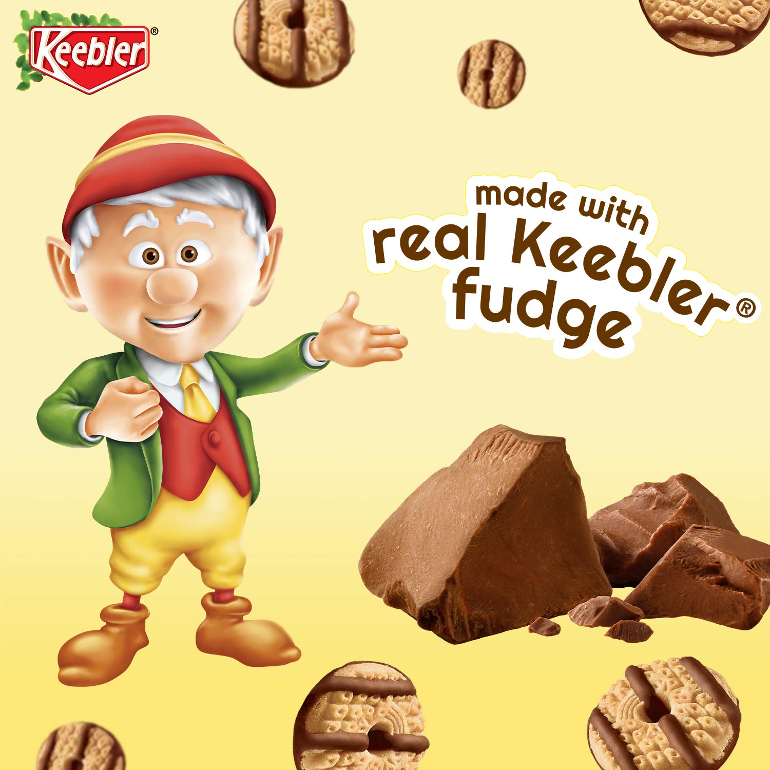 Keebler Fudge Stripes Cookies Minis, Original, 12 Count, Pack of 4