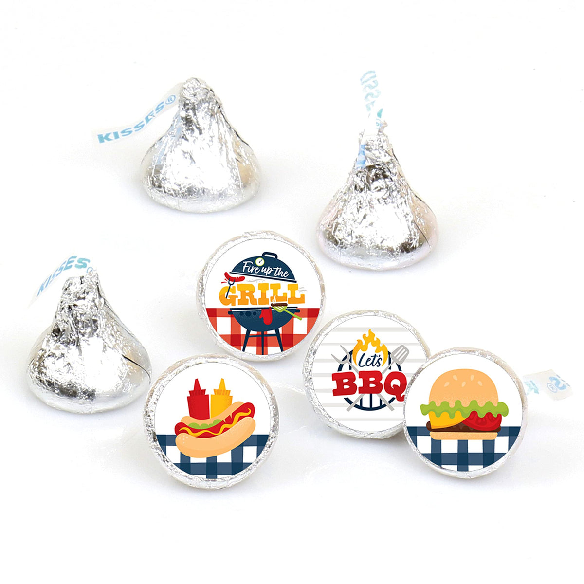 Fire Up the Grill Party Favors - Round Candy Stickers - 108pc