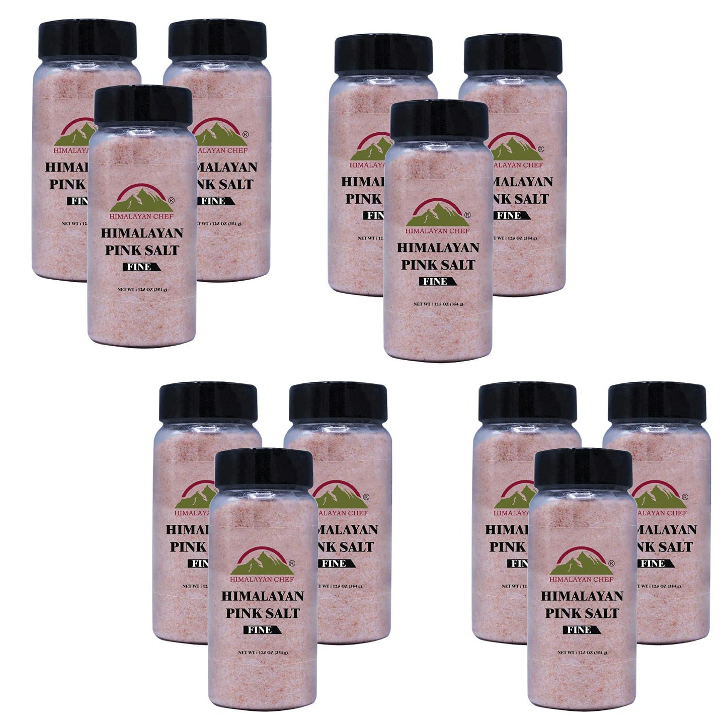Himalayan Chef Pink Salt Fine Shaker, 12.50 oz/Each, 100% Natural Gourmet Pink salt, Enrich with 84 Minerals | Perfect for cooking & Seasoning, Pack