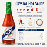 Crystal Hot Sauce & Extra Hot Sauce Combo 6 oz - One of Each, One Original and One Extra Hot Louisiana Cayenne Pepper Sauce, Bold Flavor and Fiery