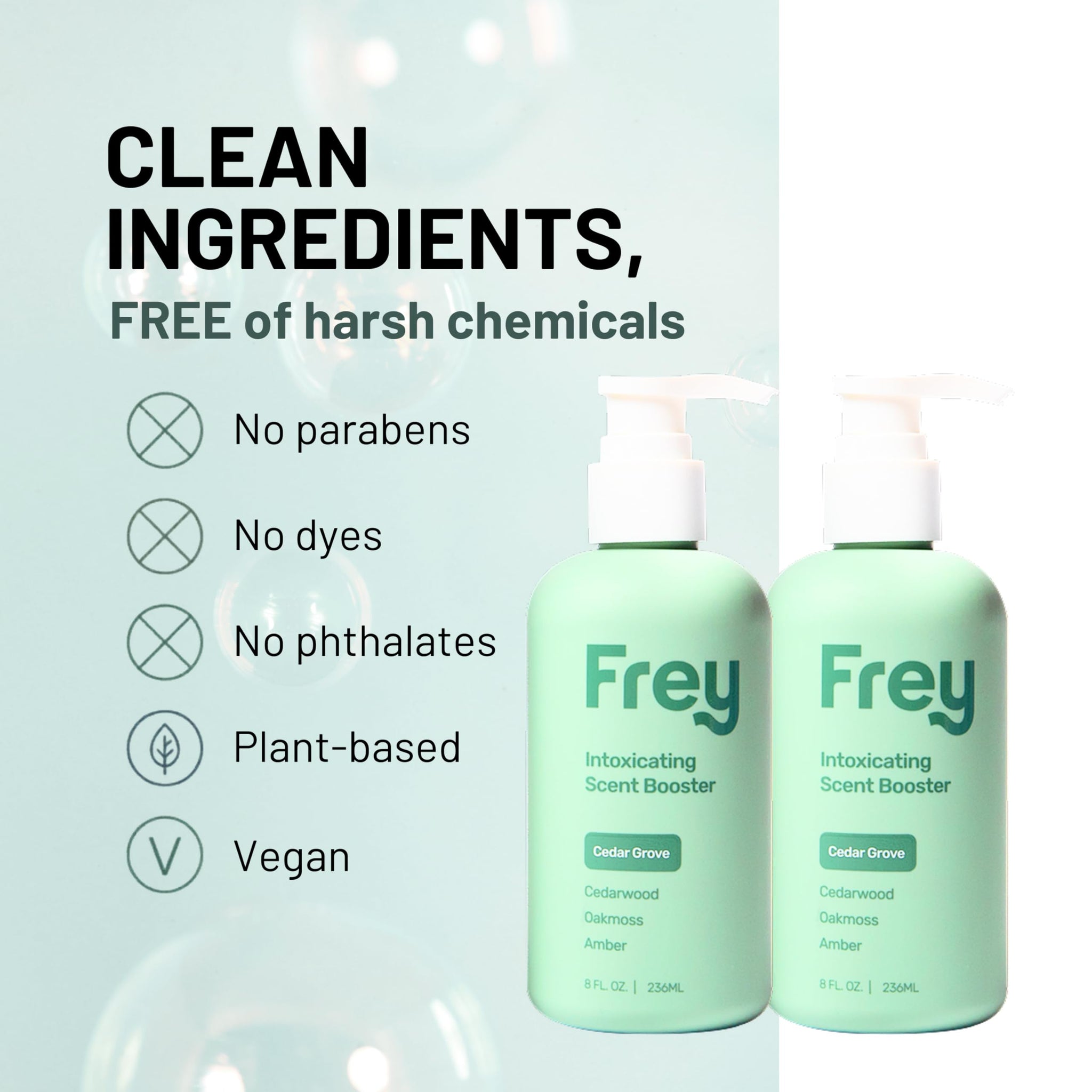 FREY In-Wash Laundry Scent Boosters - Fragrance Booster & Fabric Smell Deodorizer | Odor Eliminator for Fresh Scented Clothes (8 Fl (Pack of 2), Cedar