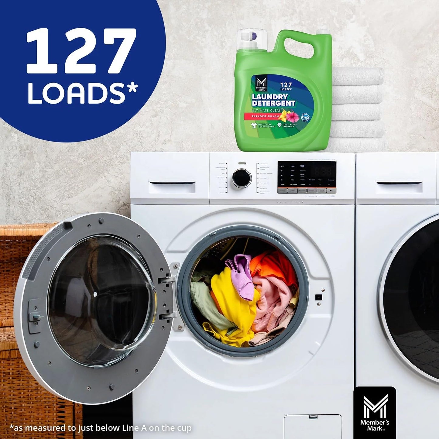 Member's Mark Liquid Laundry Detergent, Paradise Splash, 196 Fl Oz (127 Loads)