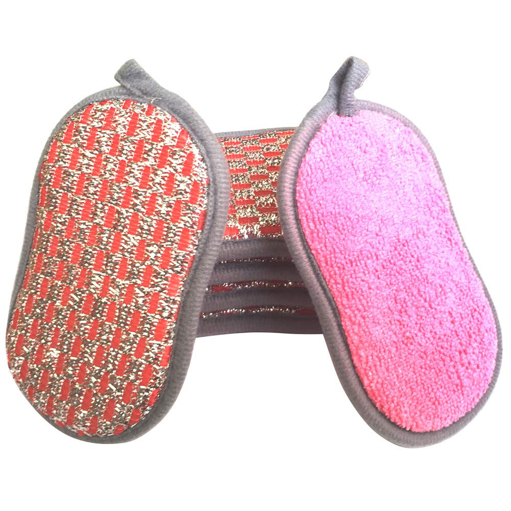 Scrub-it Multi-Purpose Non-Scratch Double-Side Double-Effect Microfiber Scrub Sponges for Kitchen with Heavy Duty Scouring Power - Effortless Cleaning
