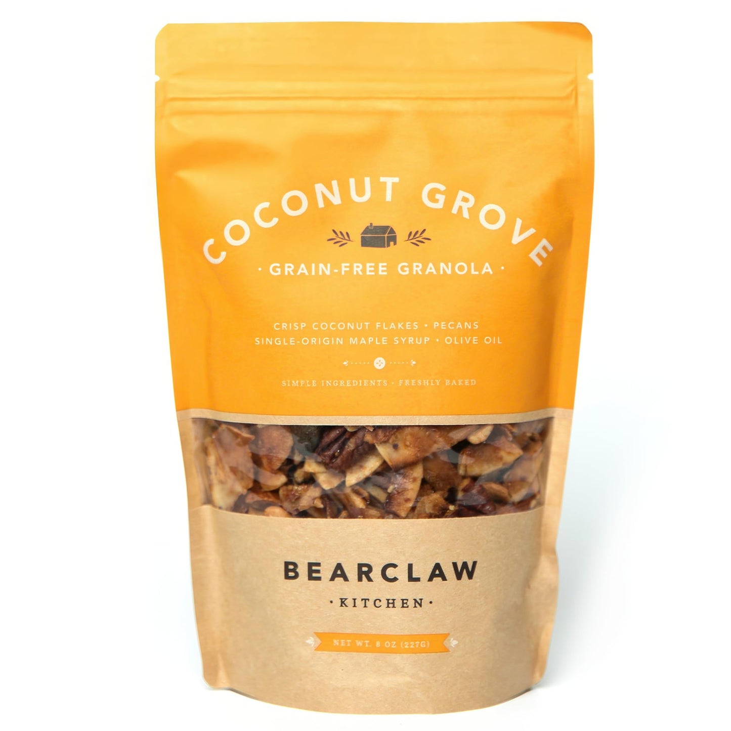 Bearclaw Kitchen - Coconut Grove Granola - Grain Free - Naturally Gluten Free - Organic Coconut Flakes, Roasted Pecans, Almonds, Cashews, Organic