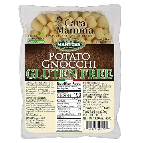 Mantova Gluten-Free Potato Gnocchi, 14.10oz, Product of Italy (Pack of 2)