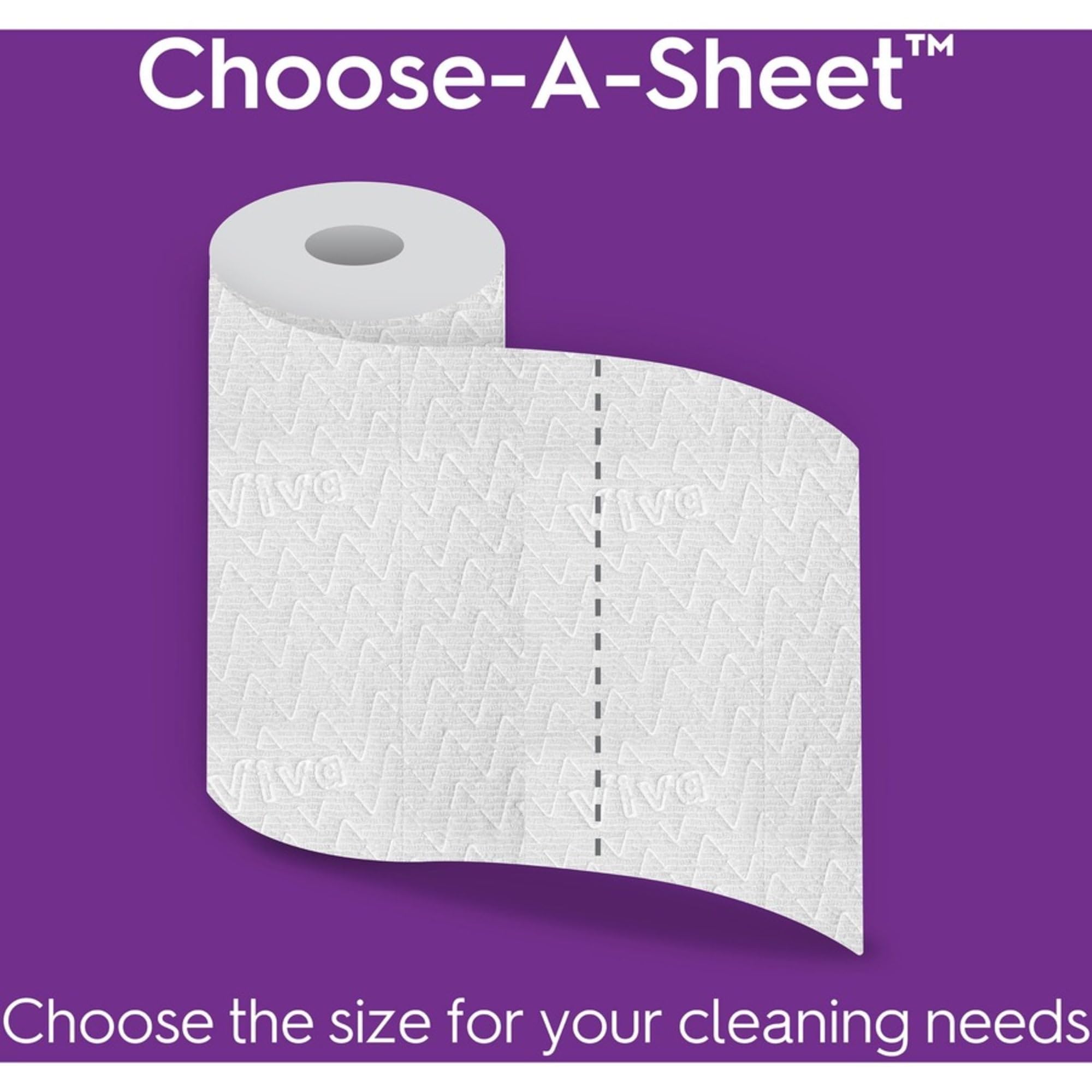 Viva Multi-Surface 2-Ply Cloth Towel Rolls, 11" x 5-15/16", White, 110 Sheets Per Roll, Pack Of 12 Rolls