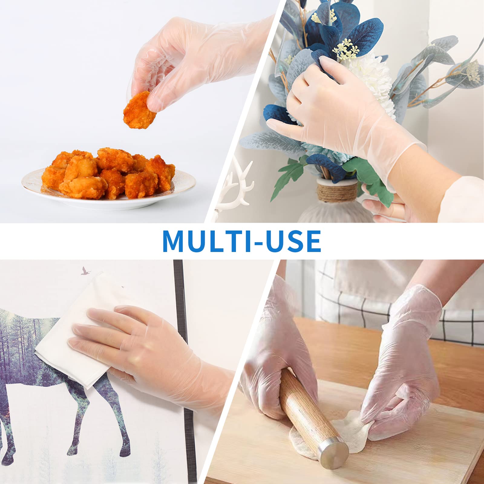 EDI Disposable Vinyl Gloves (Clear) - Powder-Free, Latex-Free (100, Small)