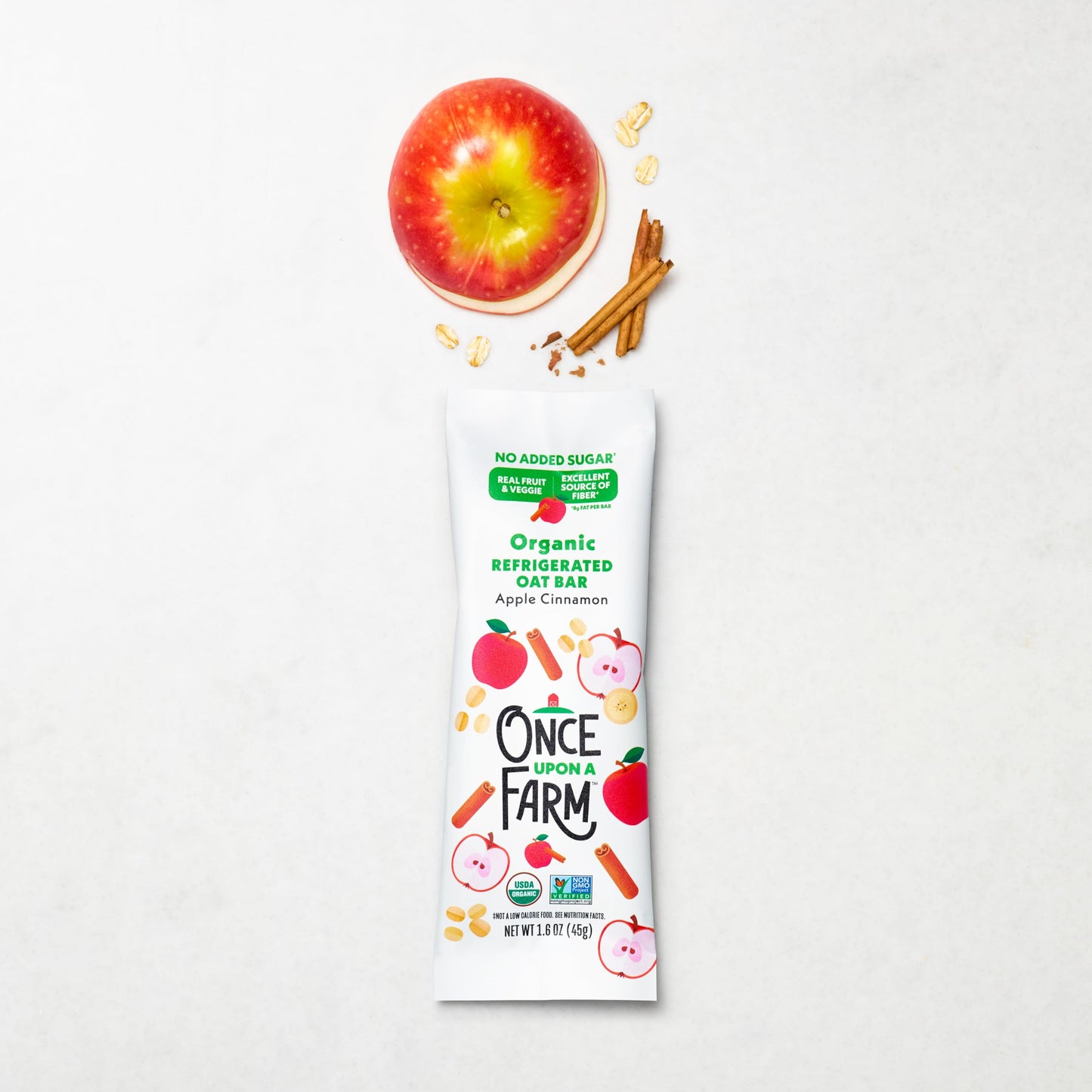 Once Upon a Farm Organic Apple Cinnamon Refrigerated Oat Kids' Bar Multipack,4-1.6oz Bars