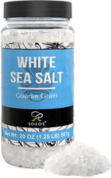 Soeos Sea Salt, Coarse Grain, 20 Oz (1.25 Pound), Non-GMO, Nature Himalayan White Salt, Rock Salt for Grinder Refill (Pack of 1)