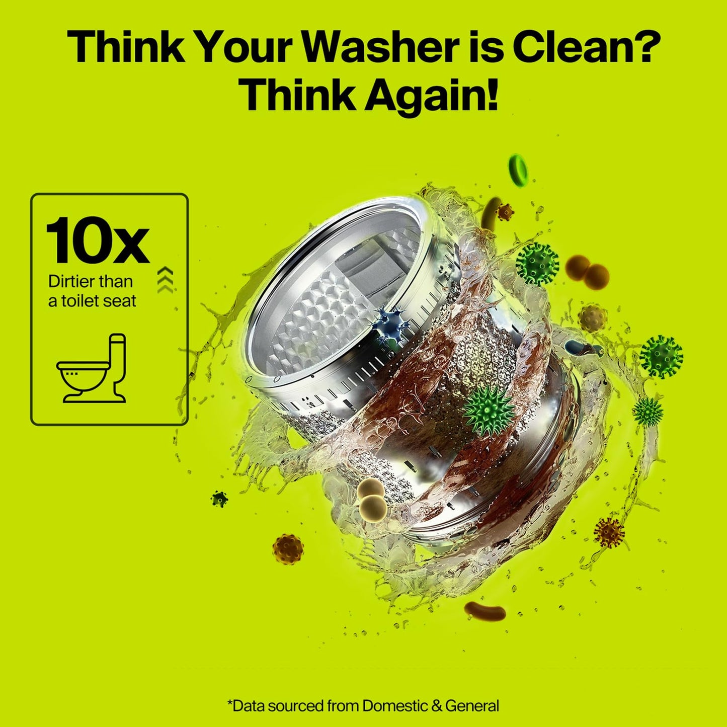 CECEBEAR Washing Machine Cleaner Tablets 24 Count, Lavender Scent High Foaming Washer Deodorizer, 3-in-1 Clean Fresh Maintain for Front Load & Top
