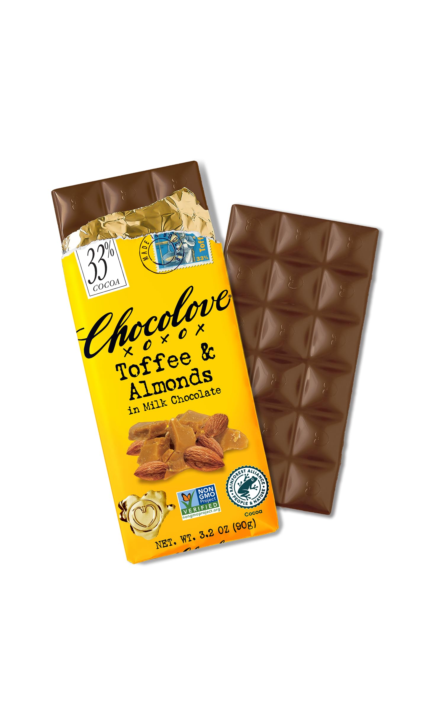 Chocolove - Milk Chocolate Bar Toffee & Almonds - 3.2 oz.