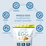 Designer Wellness, Designer Egg, Natural Egg Yolk & Egg White Protein Powder, Keto and Paleo Friendly, Low Calorie, Less Fat and Cholesterol, Classic